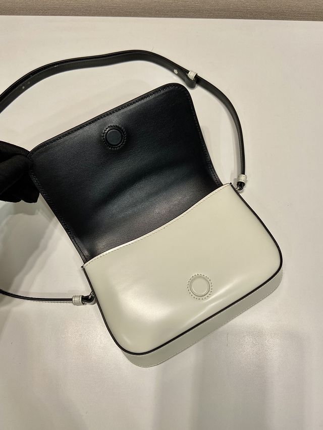 Prada original smooth calfskin small shoulder bag 2VD061 white