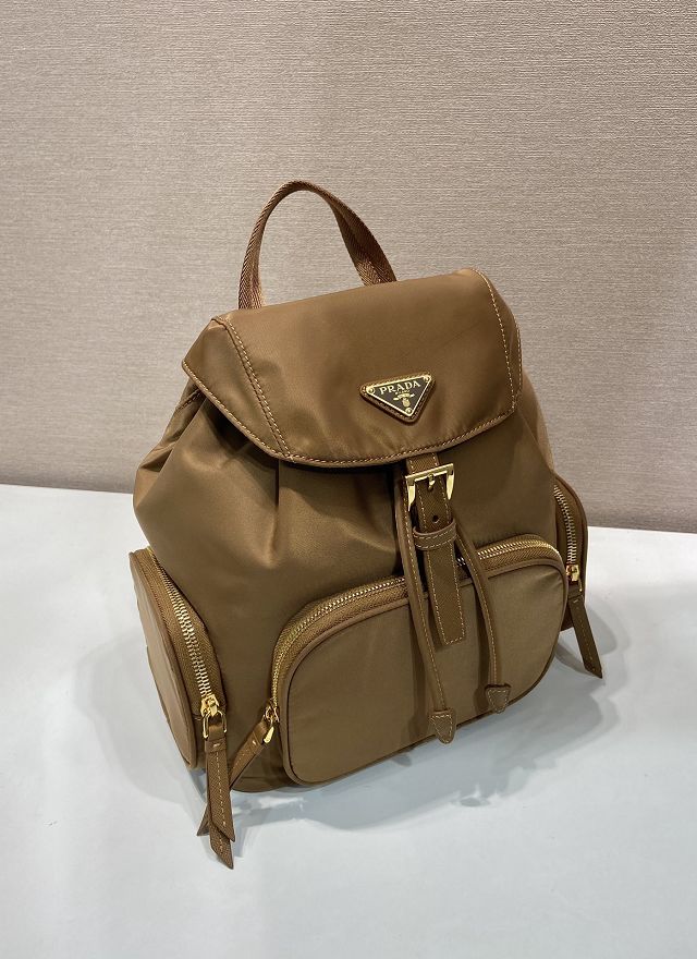 Prada original nylon medium backpack 1BZ081 brown