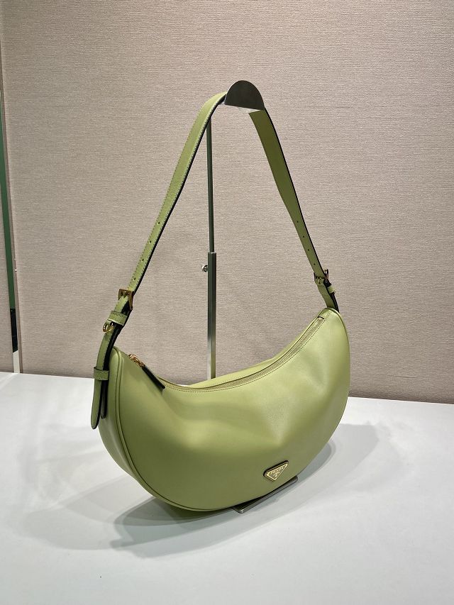 Prada original calfskin medium shoulder bag 1BC255 green