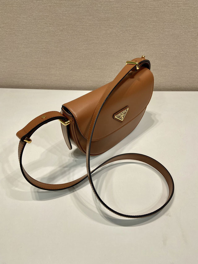 Prada original calfskin shoulder bag with flap 1BD365 brown