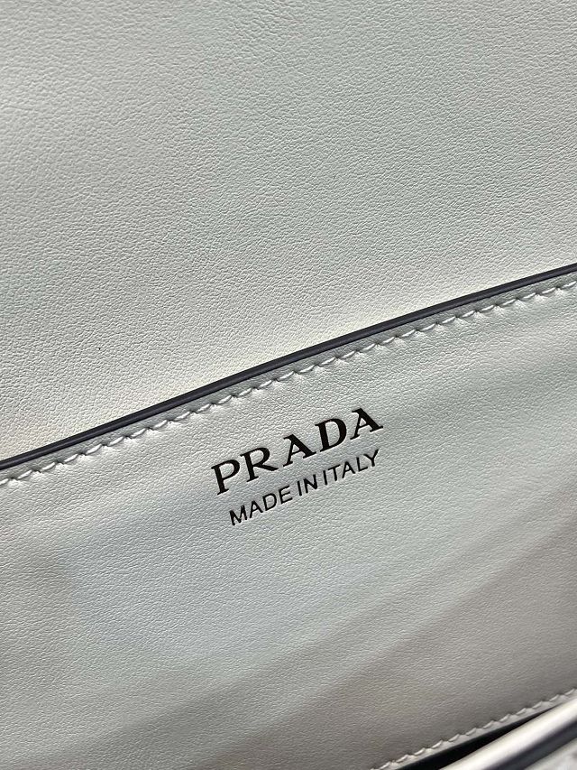 Prada original calfskin shoulder bag with flap 1BD365 white