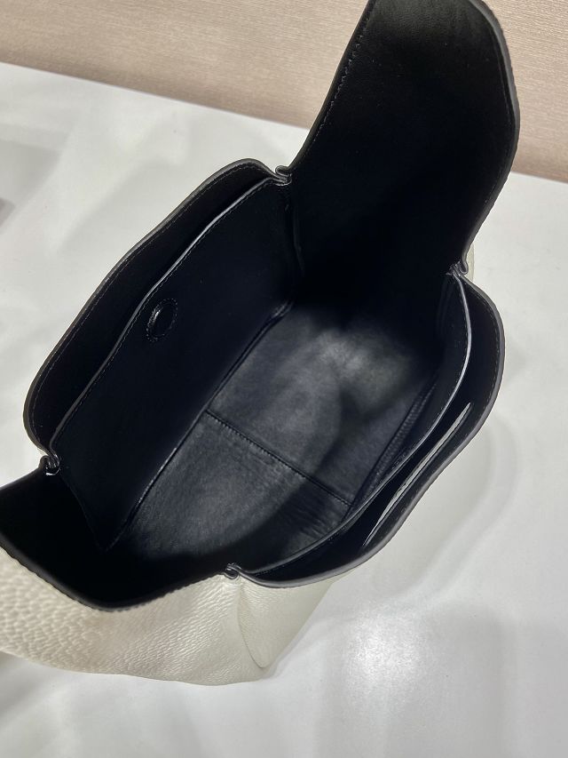 Prada original calfskin small tote bag 1BC127 white