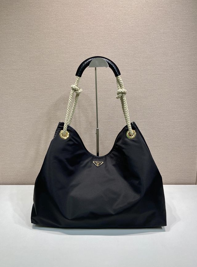 Prada original nylon mariner large shoulder bag 1BC244 black