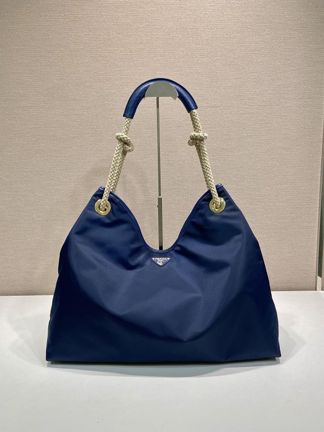 Prada original nylon mariner large shoulder bag 1BC244 blue
