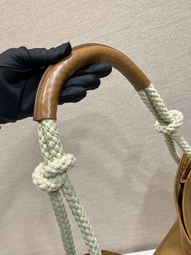 Prada original nylon mariner large shoulder bag 1BC244 brown