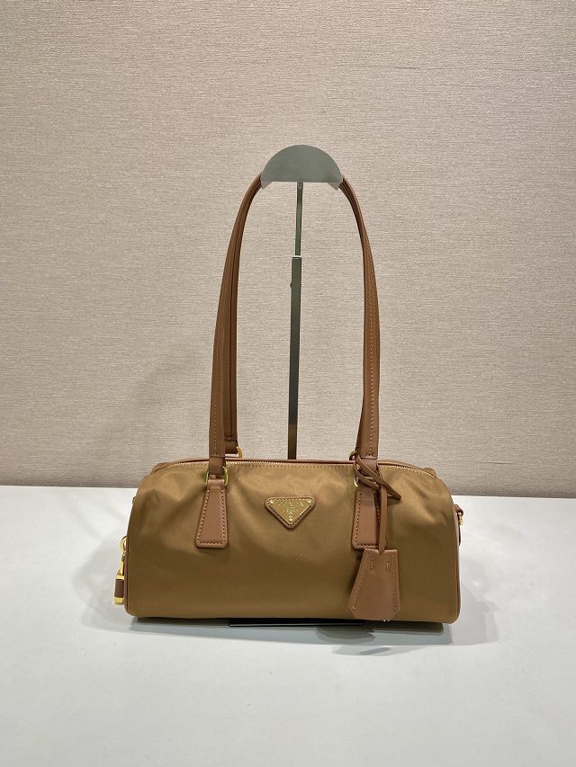 Prada original nylon top handle bag 1BB127 brown