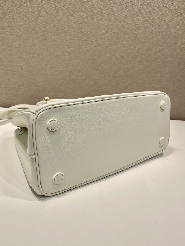 Prada original soft calfskin galleria large bag 1BA274 white