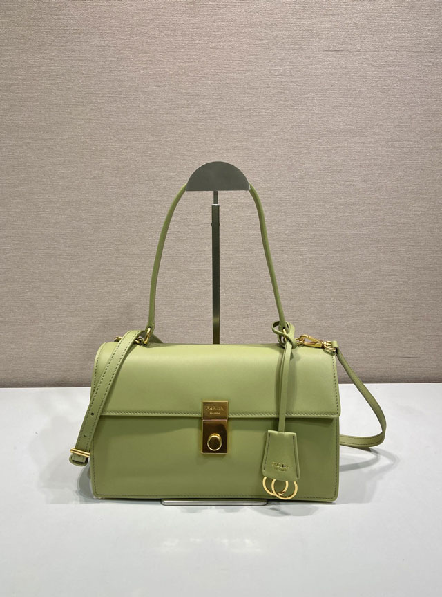 Prada original soft calfskin sound medium shoulder bag 1BN023 green