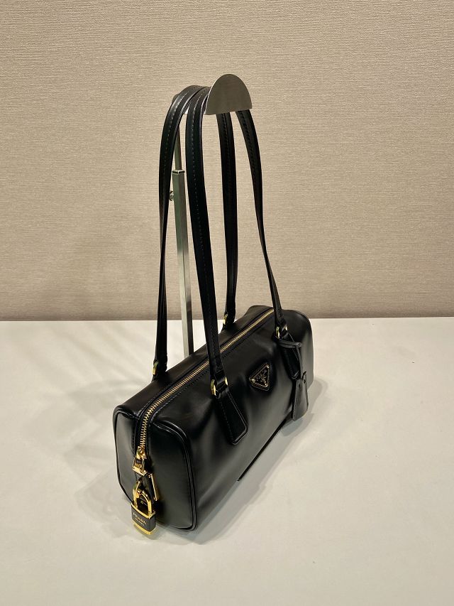 Prada original soft calfskin top handle bag 1BB127 black