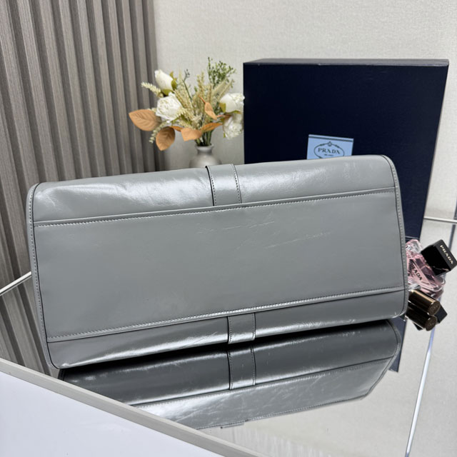 Prada original calfskin large tote bag 1BG570 grey