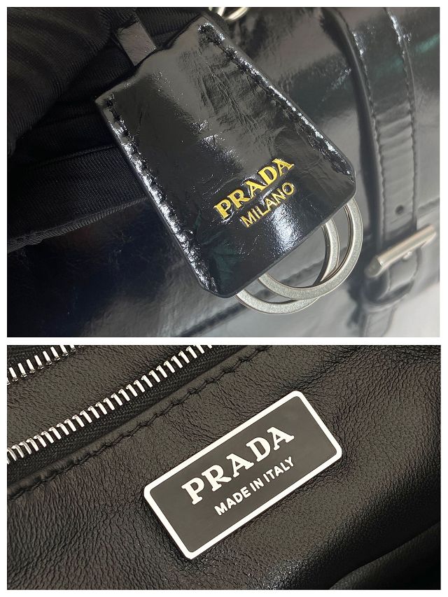Prada original calfskin medium handbag 1BN026 black