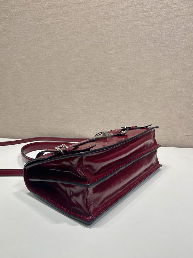 Prada original calfskin medium handbag 1BN026 bordeaux