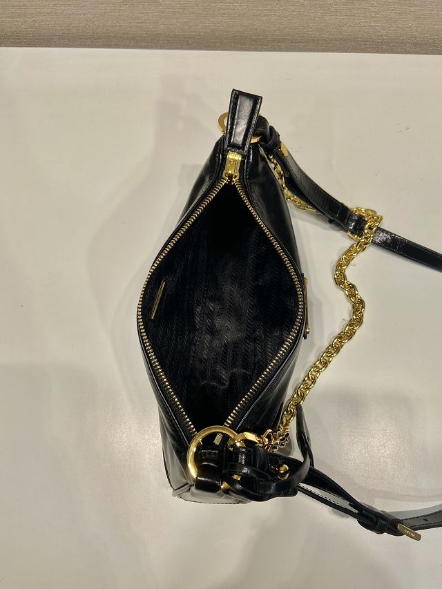 Prada original calfskin medium shoulder bag 1BC221 black
