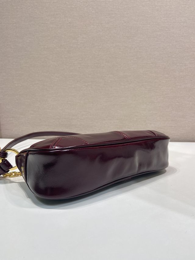 Prada original calfskin medium shoulder bag 1BC221 bordeaux