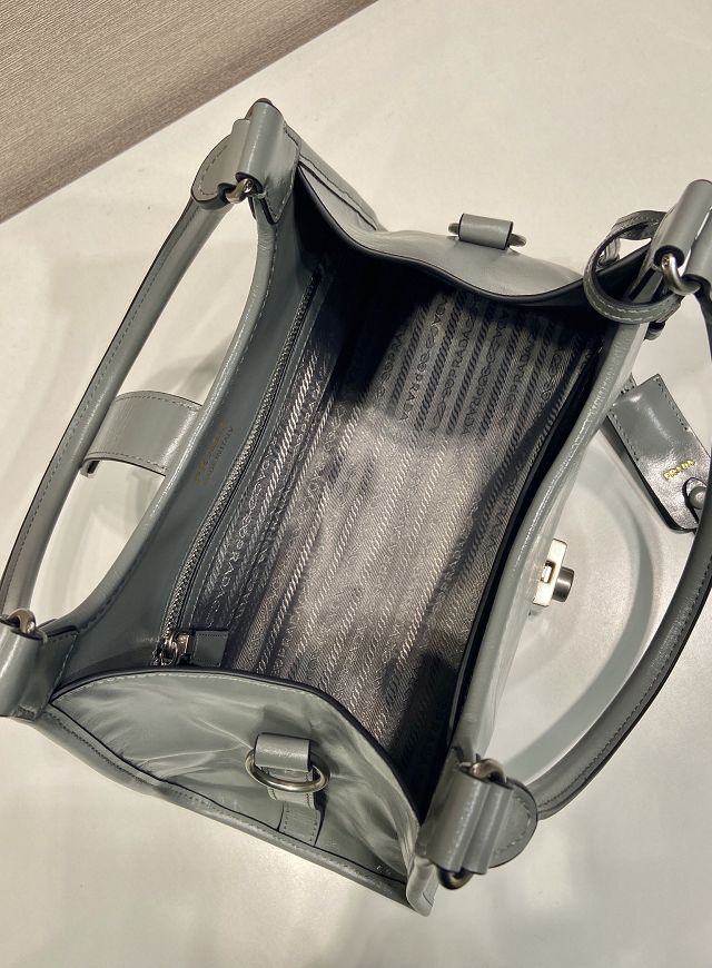 Prada original calfskin medium tote bag 1BG563 grey