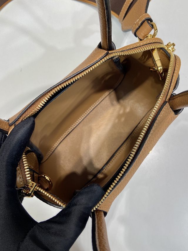 Prada original calfskin mini tote bag 1BA362 brown