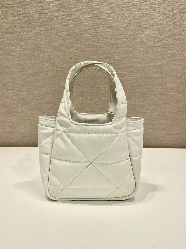 Prada original lambskin mini tote bag 1BG451 white