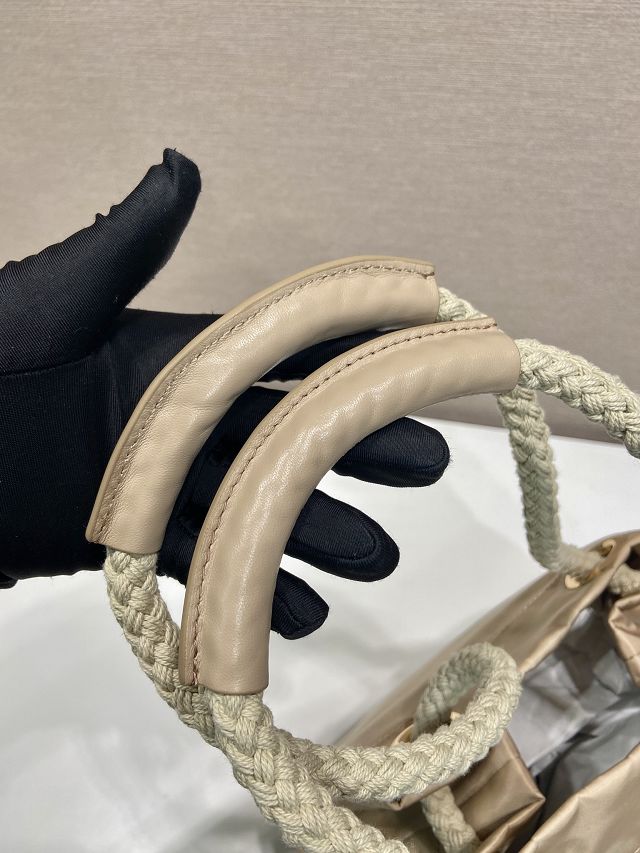 Prada original nylon mariner small bucket bag 1BE082 beige