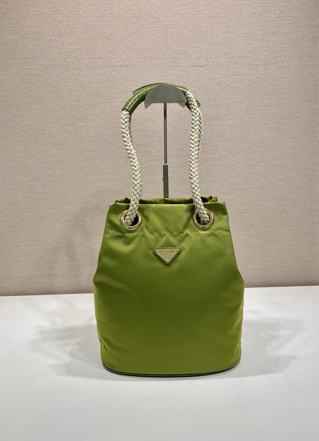 Prada original nylon mariner small bucket bag 1BE082 green