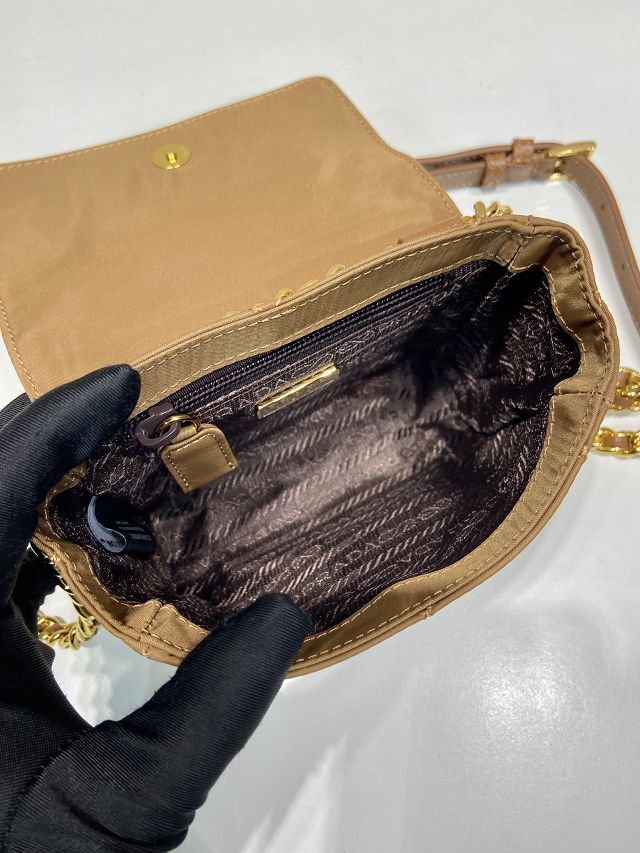 Prada original nylon mini tote bag 1BD643 brown