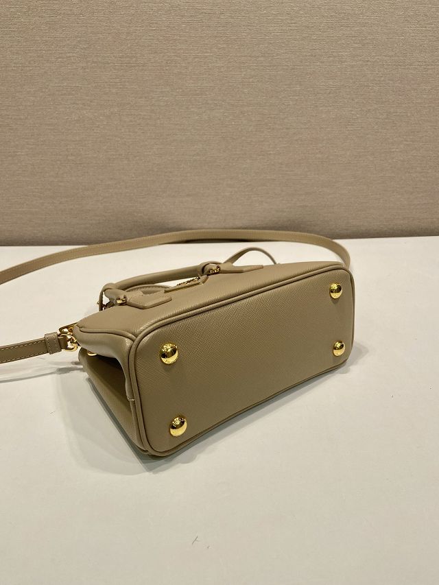 Prada original saffiano calfskin galleria mini bag 1BA916 beige