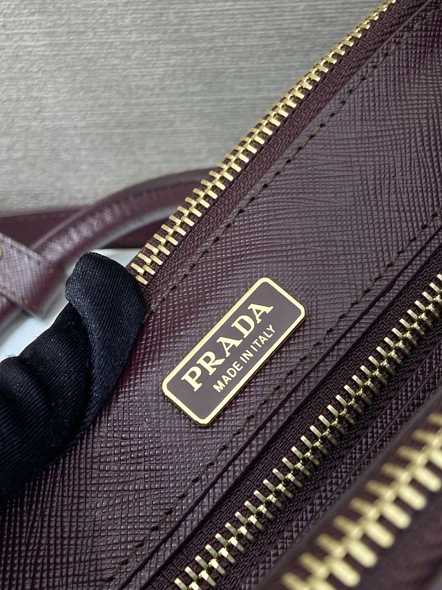 Prada original saffiano calfskin galleria mini bag 1BA916 bordeaux