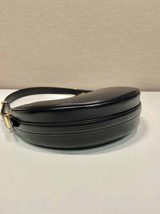 Prada original calfskin arque shoulder bag 1BC194 black