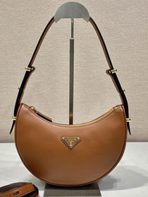 Prada original calfskin arque shoulder bag 1BC194 brown