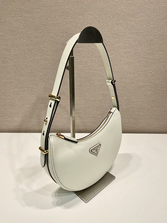 Prada original calfskin arque shoulder bag 1BC194 white