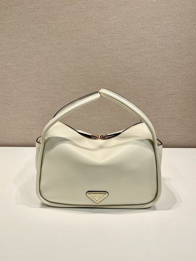 Prada original calfskin darling handbag 1BA451 white