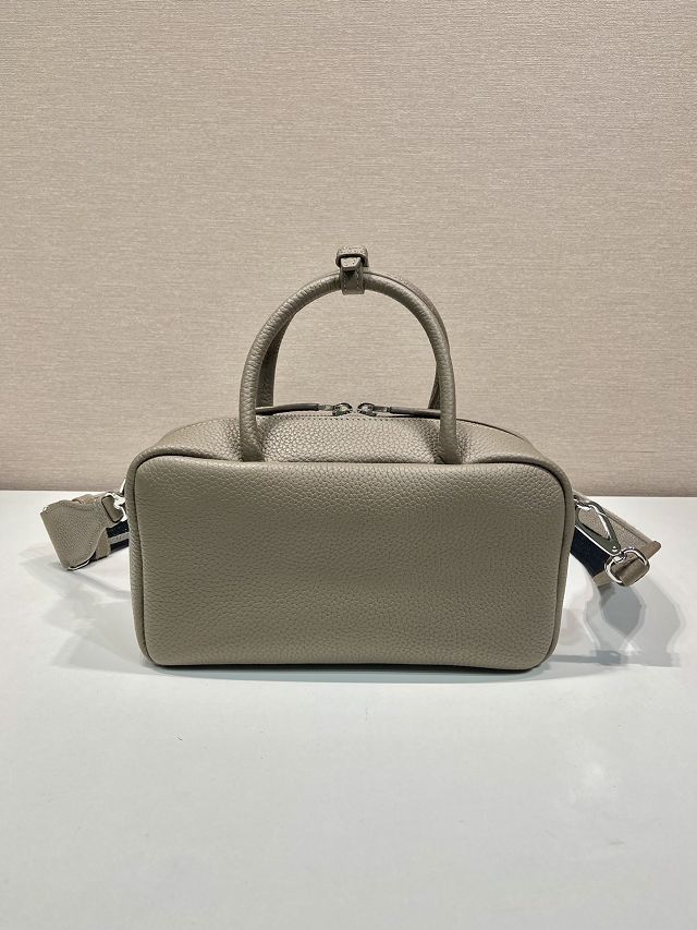 Prada original calfskin small handbag 1BB102 grey