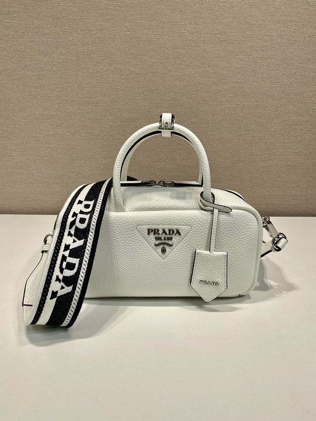 Prada original calfskin small handbag 1BB102 white