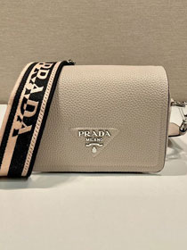 Prada original calfskin small shoulder bag 1BD332 beige