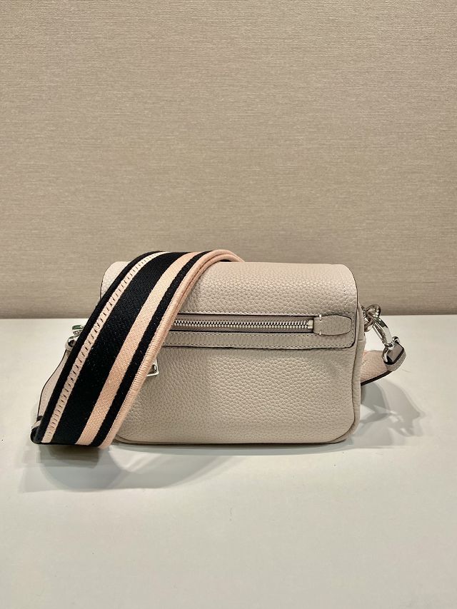 Prada original calfskin small shoulder bag 1BD332 beige