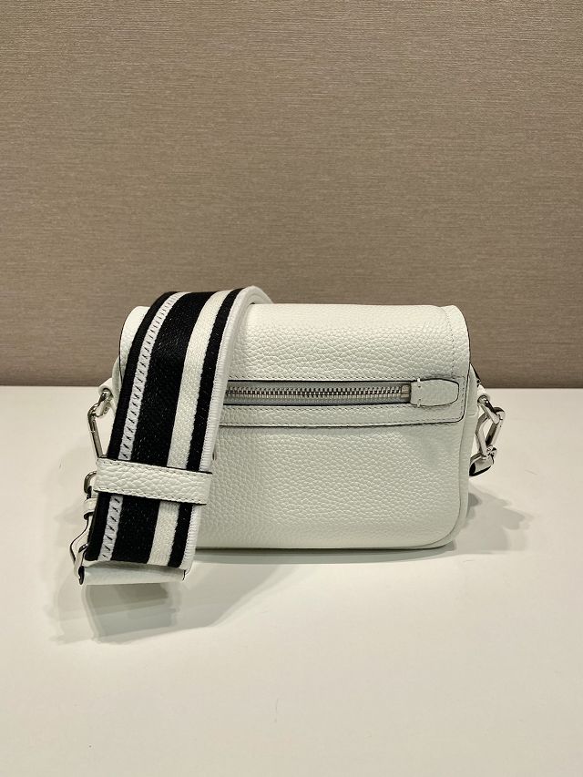Prada original calfskin small shoulder bag 1BD332 white