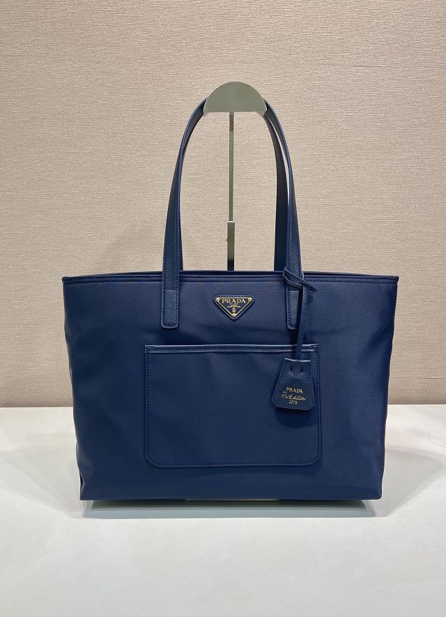 Prada original nylon medium tote bag 1BG555 blue