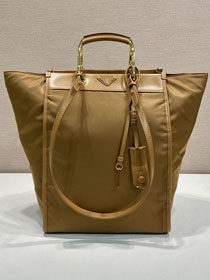 Prada original nylon medium tote bag 1BG561 brown