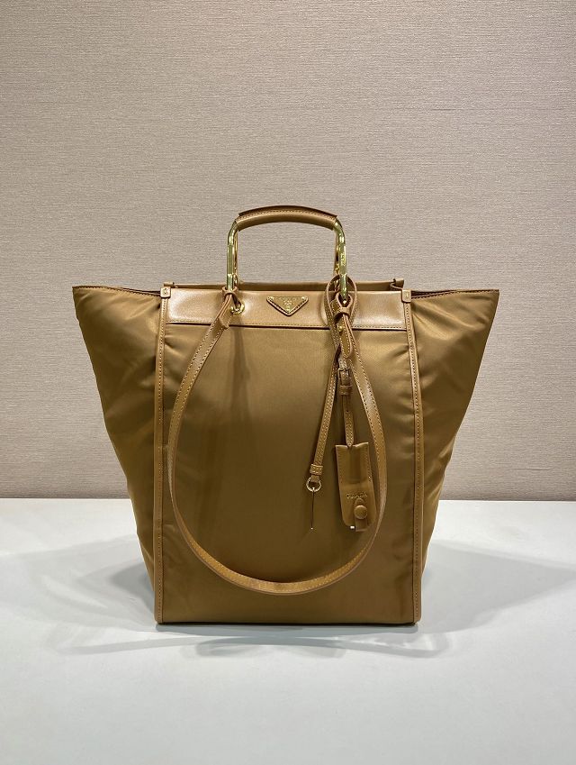 Prada original nylon medium tote bag 1BG561 brown