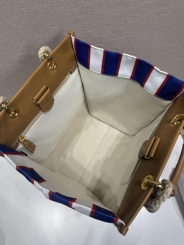 Prada original nylon medium tote bag 1BG561 white&blue