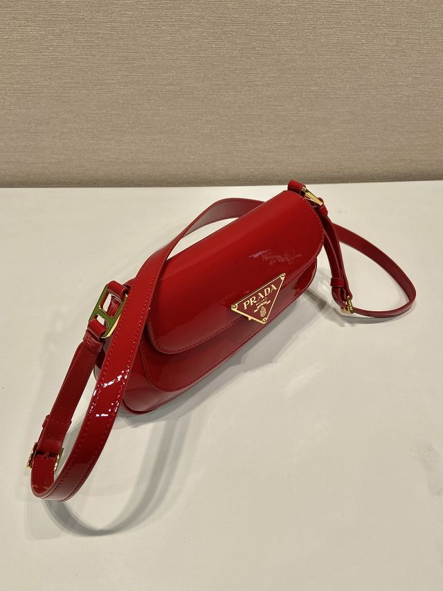 Prada original patent leather shoulder bag 1BD345 red