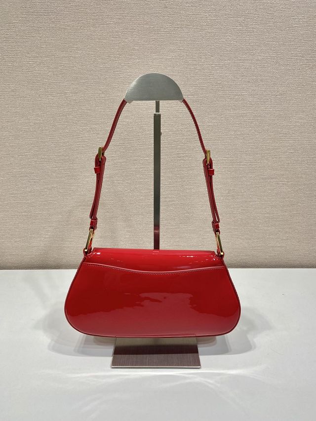 Prada original patent leather shoulder bag 1BD345 red