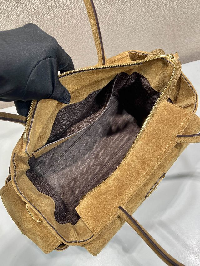 Prada original suede explore medium tote bag 1BG596 brown