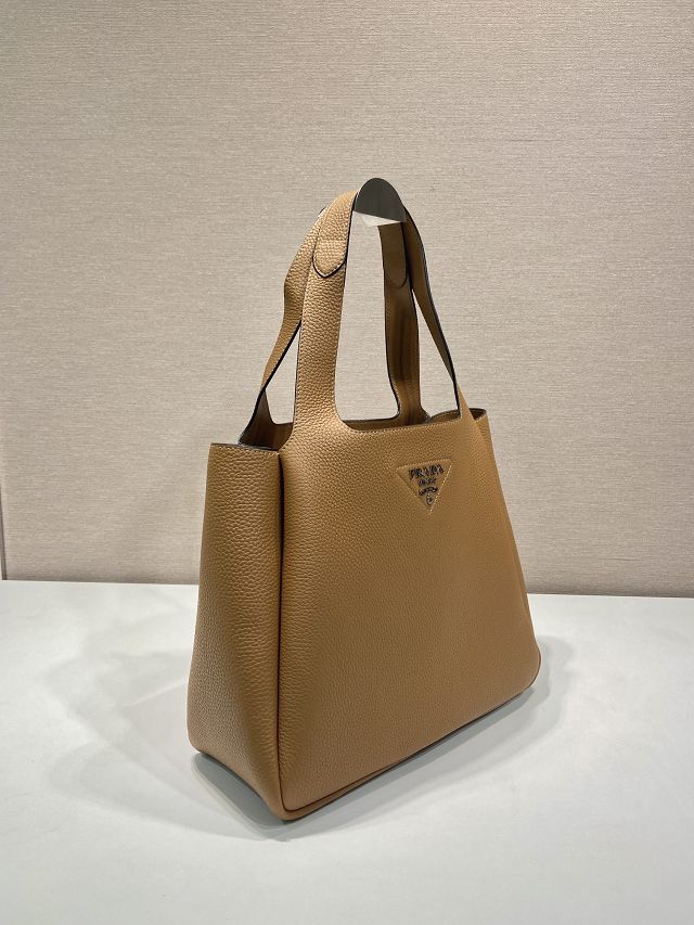Prada original calfskin large tote bag 1BG338 caramel
