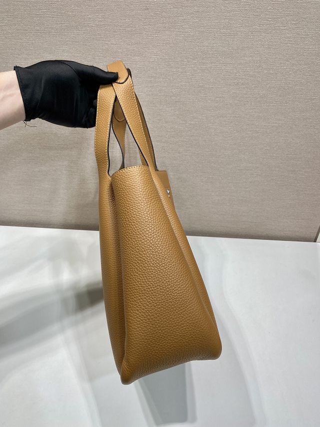 Prada original calfskin large tote bag 1BG338 caramel