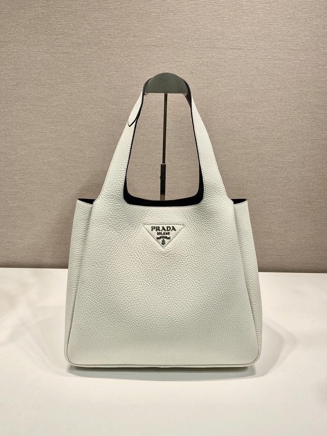Prada original calfskin large tote bag 1BG338 white