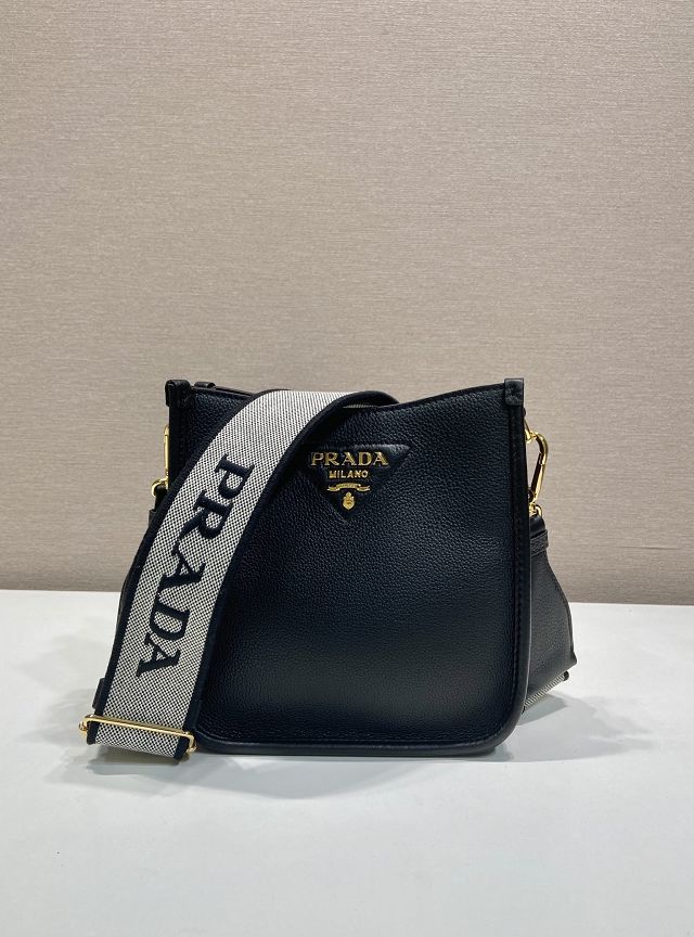 Prada original calfskin mini shoulder bag 1BH191 black