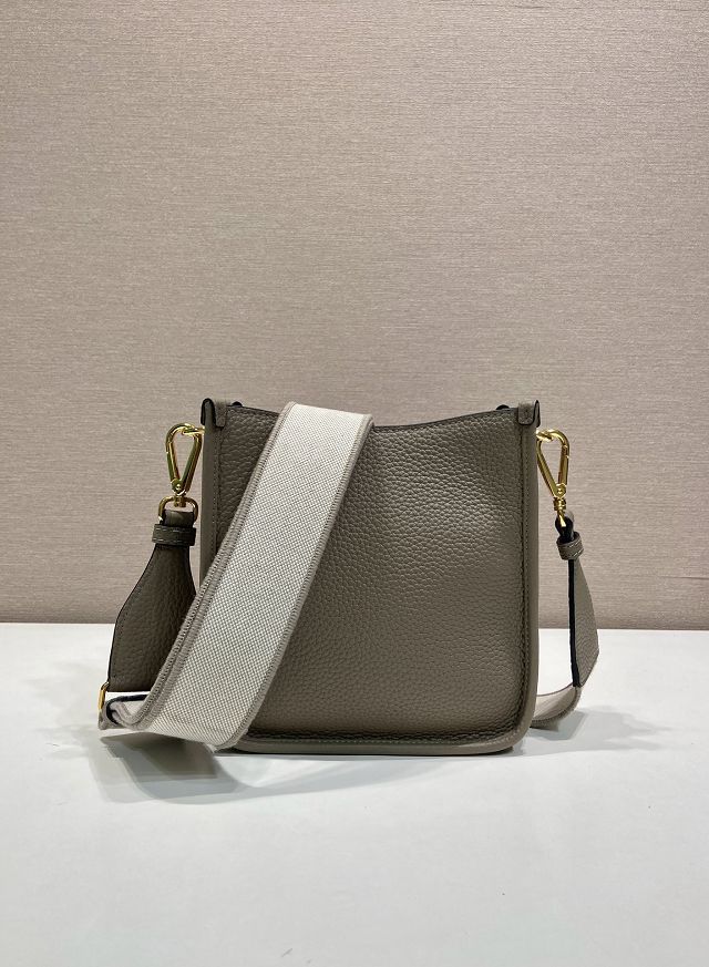Prada original calfskin mini shoulder bag 1BH191 grey