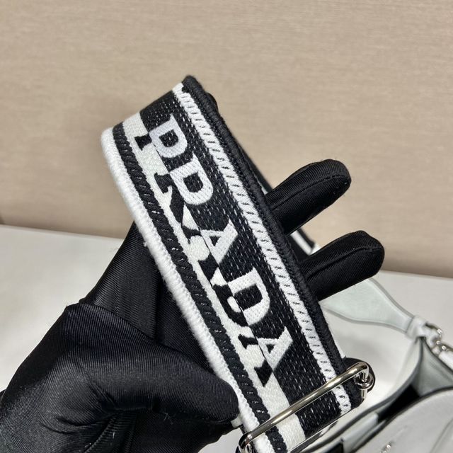 Prada original calfskin mini shoulder bag 1BH191 white