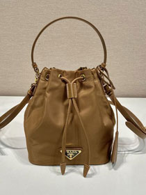 Prada original nylon 1978 mini bucket bag 1BE067 brown