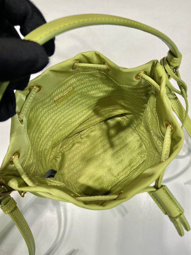 Prada original nylon 1978 mini bucket bag 1BE067 green